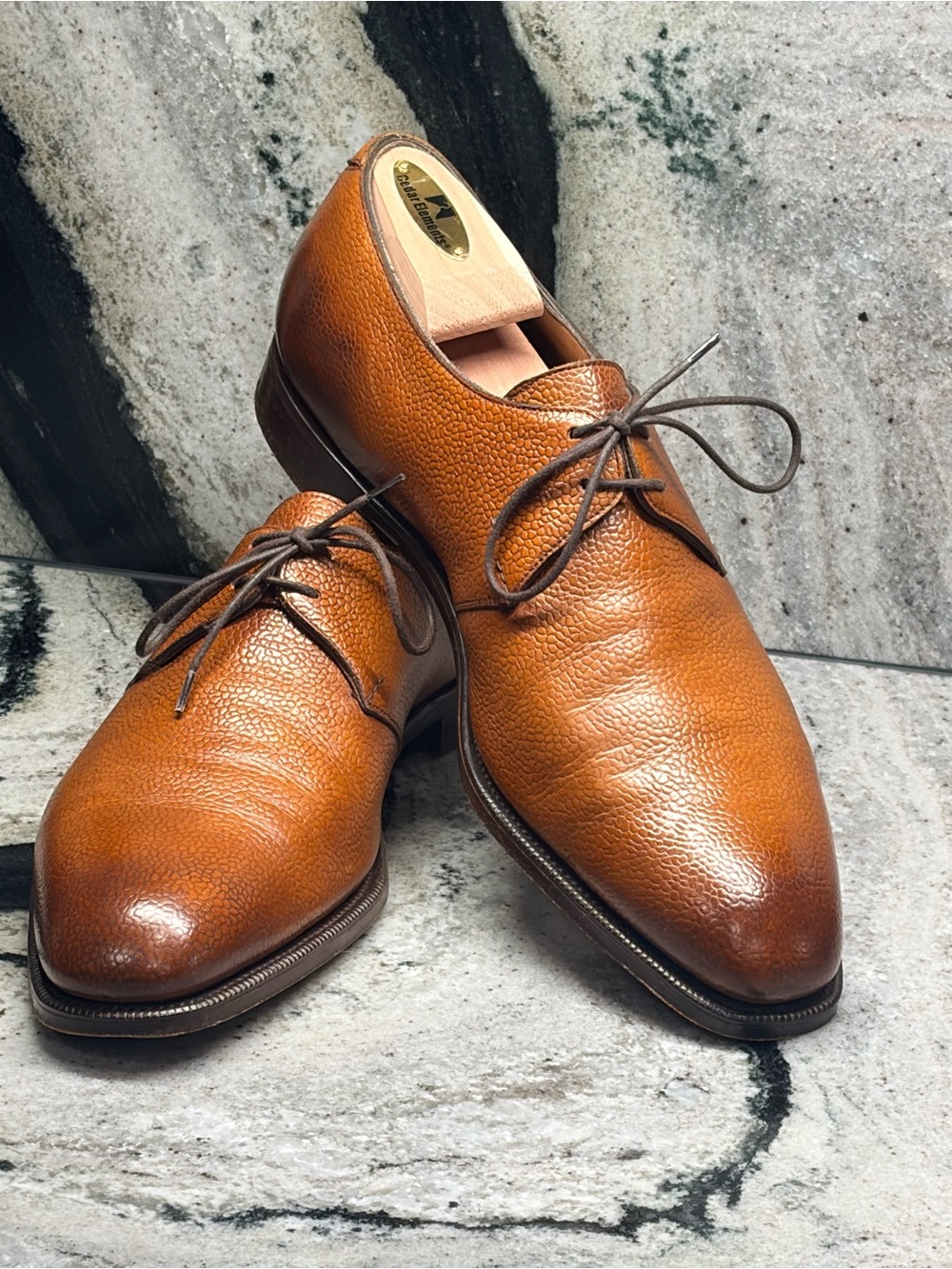 Edward Green Brown Pebble Grain Derby Shoes UK 9.5 US 10 D 606 England